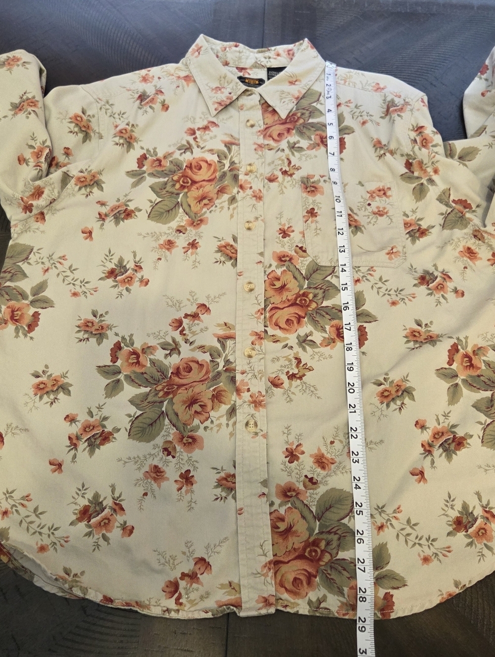 Vintage Route 66 Floral Cotton Button Down Shirt XL 90s Cottagecore - Picture 9 of 10